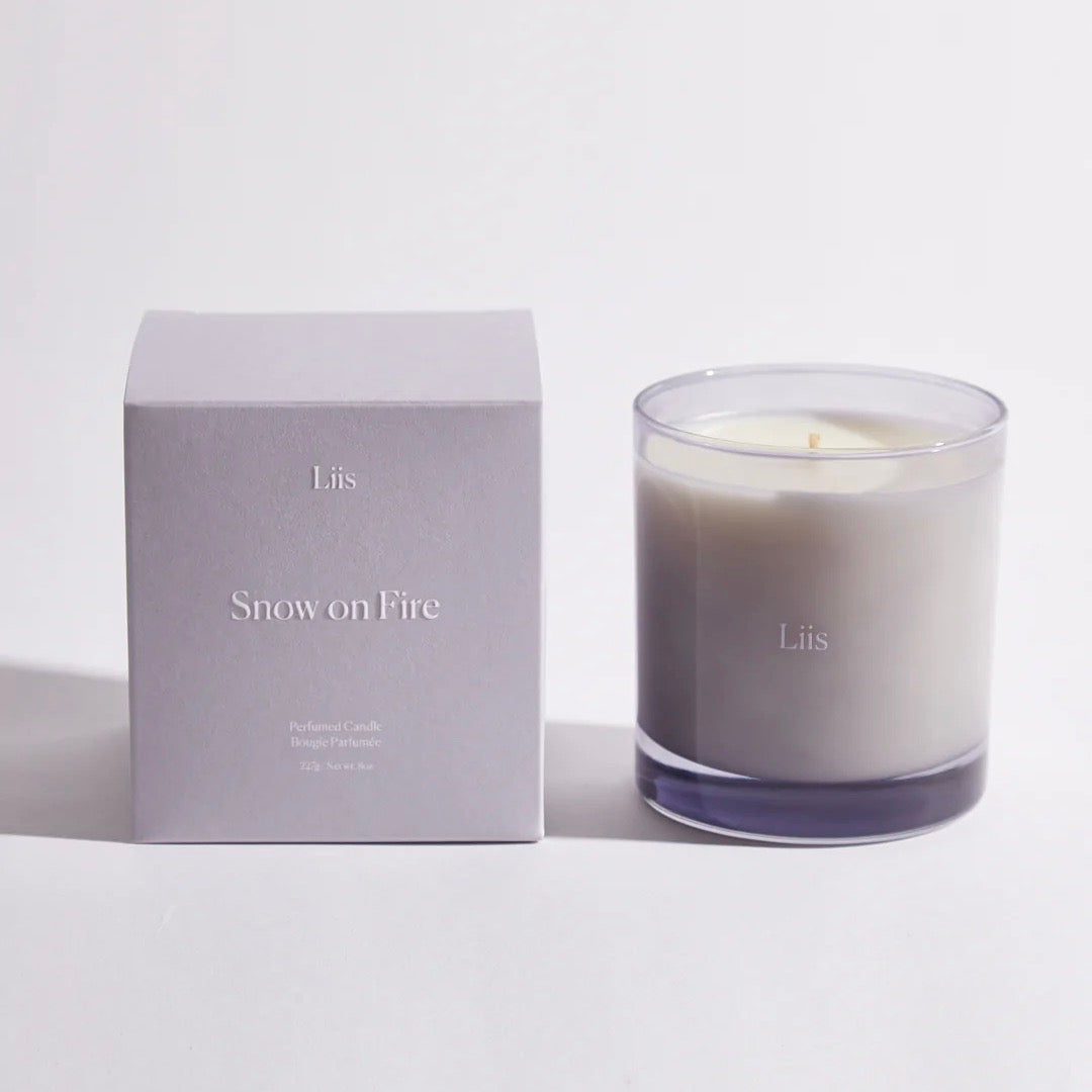 Snow on Fire Candle